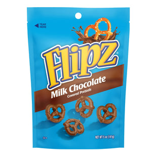 Flipz Milk Chocolate Covered, Perfect Sweet, Salty, & Crunchy Snack, Pretzels, 5 ounce (Pack Of 12)