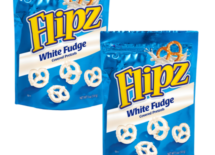 Flipz Crunch White Covered Pretzels Fudge, Salty Crunchy Oven Baked Pretzels Twists 5 ounce (Pack Of 2)