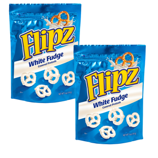 Flipz Crunch White Covered Pretzels Fudge, Salty Crunchy Oven Baked Pretzels Twists 5 ounce (Pack Of 2)