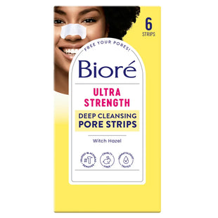 Biore Blackhead Remover Pore Strip, Witch Hazel Ultra Cleansing Pore Strips 6 Ct (Pack Of 1)