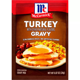 Mccormick Turkey Gravy Mix, Naturally Flavored, Sachet, Plastic Envelope, 0.87 Ounce (Pack Of 48)