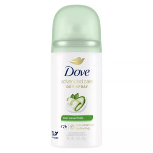 Dove Advanced Care Antiperspirant & Deodorant Dry Spray, Cool Essentials, Travel Size, 1 Ounce (Pack Of 2)