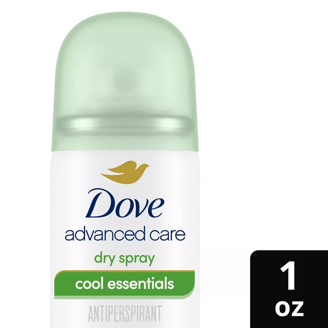 Dove Advanced Care Antiperspirant & Deodorant Dry Spray, Cool Essentials, Travel Size, 1 Ounce (Pack Of 1)