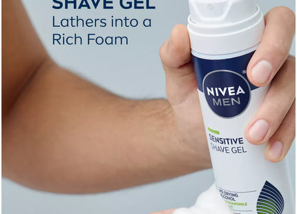 NIVEA MEN Shave Gel, Protects Sensitive Skin, VitaminE, Chamomile, Witch Hazel, 7 Ounce (Pack Of 2)