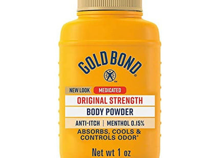 Gold Bond Medicated Original Strength Body Powder, Absorbs Odor-causing, Triple Action, Talc-Free, 1 Ounce (Pack Of 2)