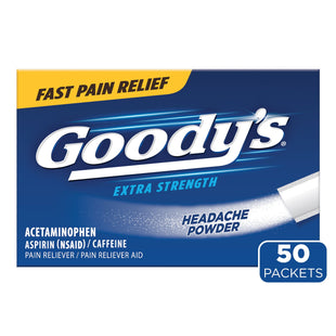 Goody's Extra Strength Headache Fast Pain Relief Aspirin Powder Sticks, 50 Count (Pack Of 12)