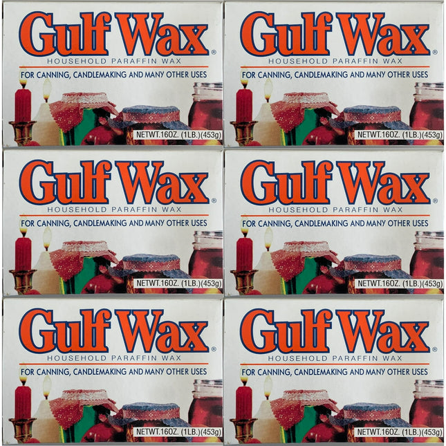 Gulf wax Misc Canning Candle, Household Paraffin Wax, For Canning & Candle making, 16 Ounce (Pack Of 6)