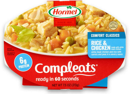 Hormel Compleats Microwavable Meal Chicken & Rice, Shelf Stable, Comfort Classics Food, 7.5 Ounce (Pack Of 1)