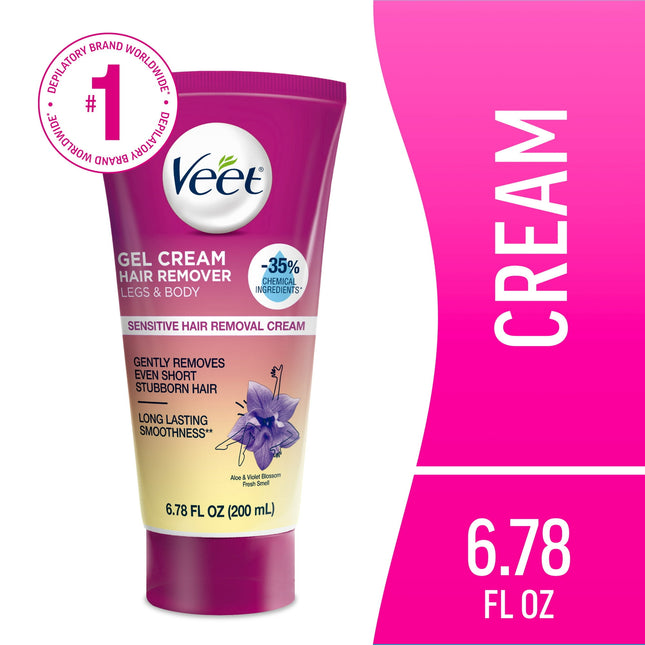 Veet Fast Acting Legs & Body Hair Remover Gel Cream, Legs & Body, Sensitive Skin Formula, (Pack Of 1)