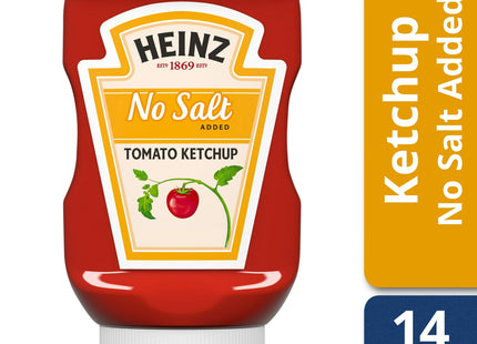 Heinz Thick & Rich Tomato Ketchup, With No Salt Added, Inverted Bottle 14 Ounce (Pack Of 12)