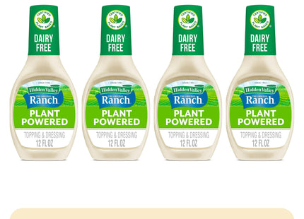 Hidden Valley Original Ranch Plant Powered Salad Dressing & Topping, Gluten & Dairy Free, 12 Fluid Ounce, (Pack Of 4)