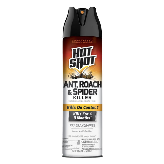 Hot Shot Ant, Roach & Spider Killer,  Fragrance-Free Aerosol Spray, 17.5 Fluid Ounces (Pack Of 6)