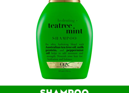 OGX Hydrating Tea Tree Mint Nourishing & Invigorating Daily Shampoo, with Peppermint Oil & Milk Proteins, 13 Fl Oz (Pack Of 1)