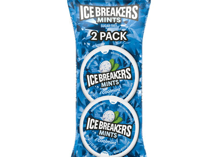 Ice Breakers cooling crystals, Sugar Free, Fresh Breath, Cool-Mint flavor, Mints Tin, 1.5 Ounce (Pack Of 2)