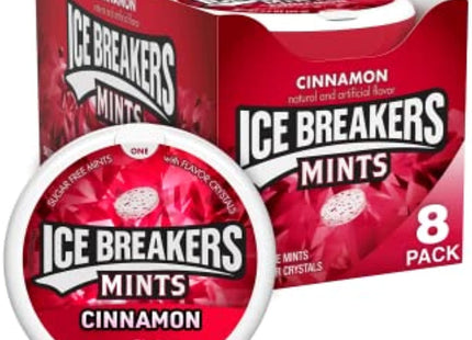 Ice Breakers cinnamon flavor crystals, Sugar Free, Fresh Breath, Mints Tin, 1.5 Ounce (Pack Of 2)