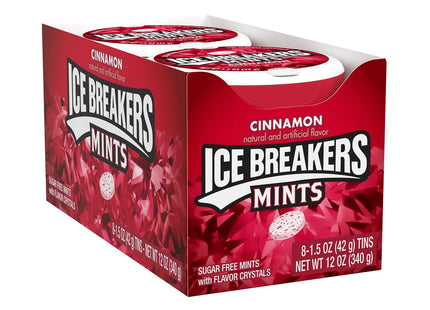 Ice Breakers cinnamon flavor crystals, Sugar Free, Fresh Breath, Mints Tin, 1.5 Ounce (Pack Of 2)