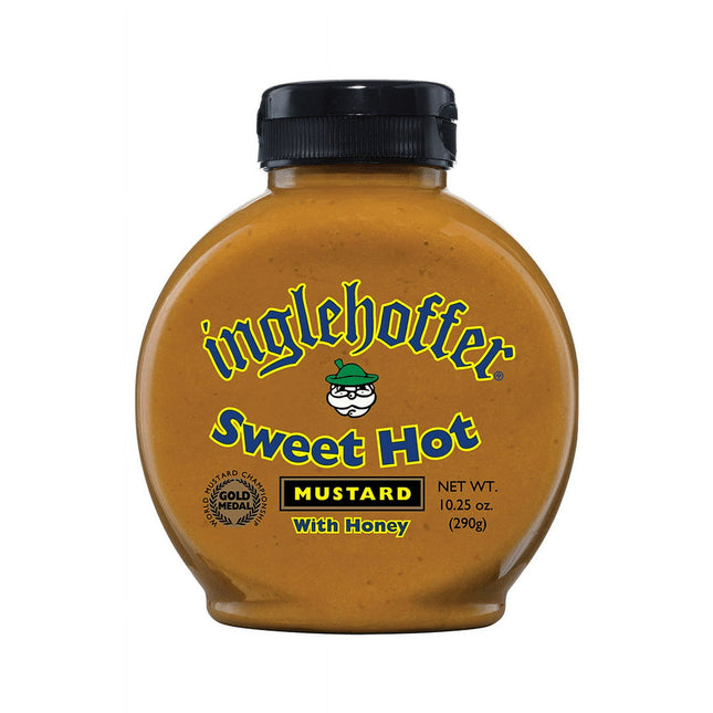 Inglehoffer Sweet Hot Mustard with Honey, With Blend Of Spices And Organic Honey, Squeeze Bottle 10.25 Ounce (Pack Of 1)