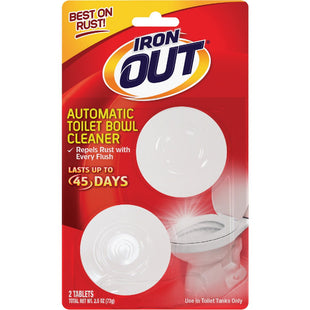 IRON OUT Automatic Toilet Bowl Cleaner, Repel Rust and Hard Water Stains with Every Flush, Tablets, 2.5 Ounce 2 Count Each (Pack Of 12)