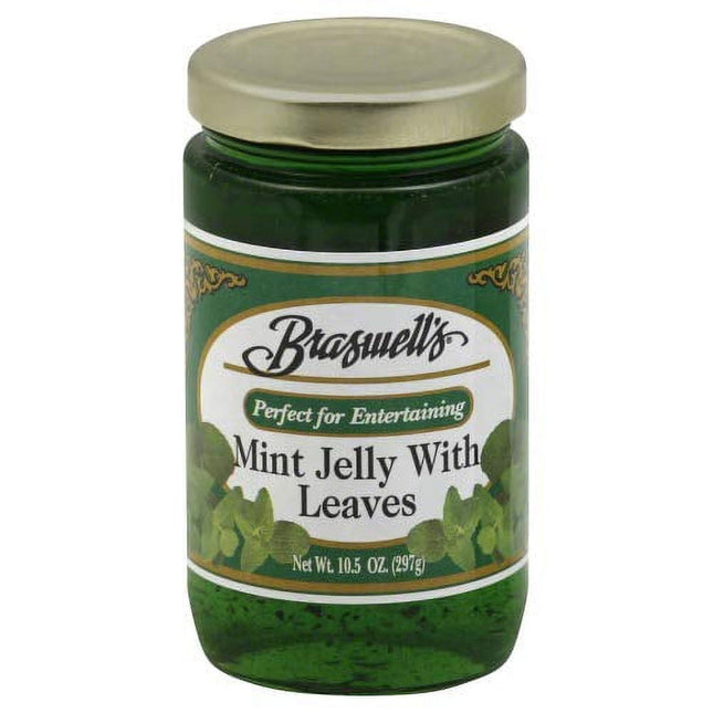 Braswell Jelly, Natural Essence, Natural mint flavor With Leaves, Jar, 10.5 Ounce (Pack Of 1)