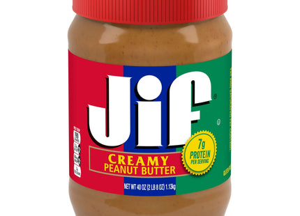 Jif Creamy Natural Peanut Butter, Rich Nutty Flavor with High Protein Spread, Gluten-Free, 40 Ounce (Pack Of 6)