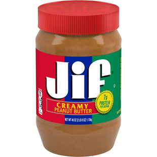 Jif Creamy Natural Peanut Butter, Rich Nutty Flavor with High Protein Spread, Gluten-Free, 40 Ounce (Pack Of 6)