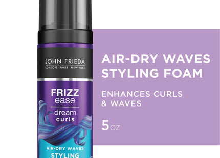 John Frieda Frizz Ease Dream Curls Air Dry Waves Styling Foam, Curl Defining Frizz Control for Curly and Wavy Hair, 5 Fl Ounce (Pack Of 6)