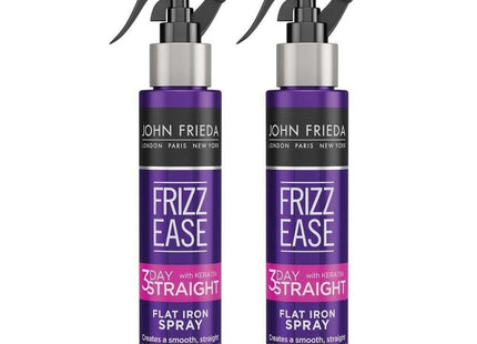 John Frieda Frizz Ease Keratin-Infused 3-Day Straightening Flat Iron, Straight Semi-Permanent Hair Styling Spray, 3.5 fl ounce (Pack Of 2)