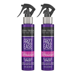 John Frieda Frizz Ease Keratin-Infused 3-Day Straightening Flat Iron, Straight Semi-Permanent Hair Styling Spray, 3.5 fl ounce (Pack Of 2)