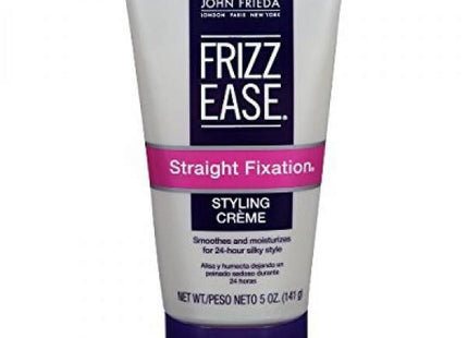 John Frieda Anti Frizz, Frizz Ease Straight Fixation Milk Protein + Almond Oil Styling Cream, Dry Hair, 5 fl oz (Pack Of 2)