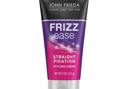 John Frieda Anti Frizz, Frizz Ease Straight Fixation Milk Protein + Almond Oil Styling Cream, Dry Hair, 5 fl oz (Pack Of 2)