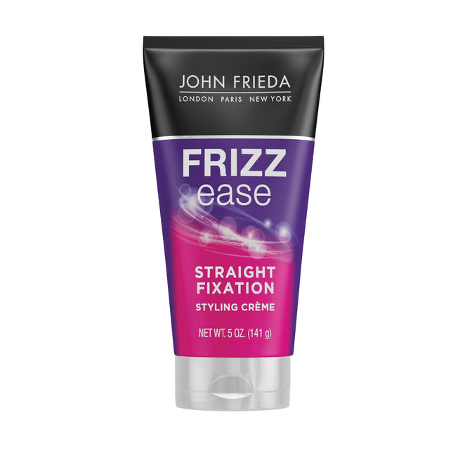 John Frieda Anti Frizz, Frizz Ease Straight Fixation Milk Protein + Almond Oil Styling Cream, Dry Hair, 5 fl oz (Pack Of 1)