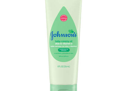 Johnson's Baby Creamy Oil with Aloe & Vitamin E, Moisturizing Baby Body Lotion 8.0 fl oz (Pack Of 12)