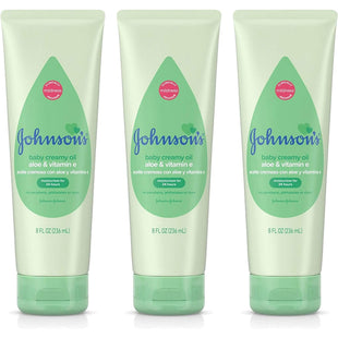 Johnson's Baby Creamy Oil with Aloe & VitaminE, Moisturizing, Hypoalle Baby Lotion 8.0 fl oz (Pack Of 3)