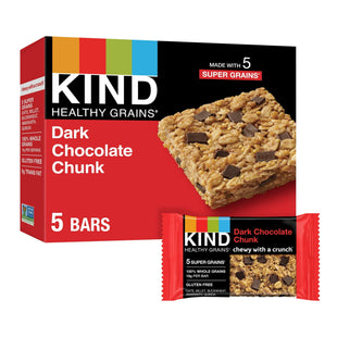 KIND Healthy Grain Bars, Gluten Free, Dark Chocolate Chunk Snack Bars, Healthy Snacks, 1.2 Ounce 5 Count Box (Pack Of 4)