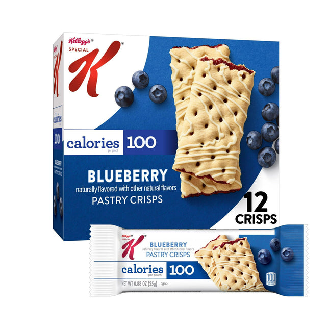 Kellogg's Special K Blueberry Chewy Pastry Crisps, 100 Calorie Snacks, Ready-to-Eat Breakfast Bars, 12 Crisps, 5.28 Ounce (Pack Of 1)