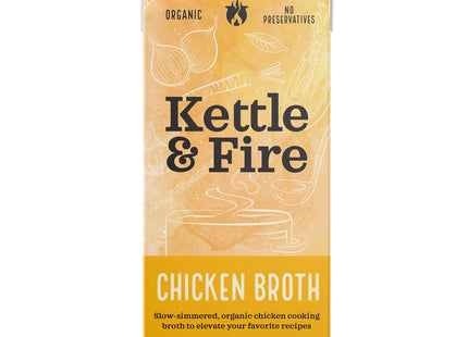 KETTLE &amp; FIRE Organic Chicken Broth, Made with Organic Chicken Bones, 32 Oz (Pack Of 4)