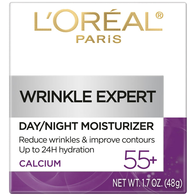 L'oreal Paris Skincare Wrinkle Expert 55+ Anti-aging Face Moisturizer - 1.7 Oz. 50 ml (Pack Of 12)