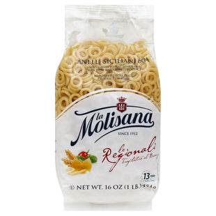 La Molisana, Durum Wheat Semolina Enrich, Anellini, Siciliani, Macaroni Pasta 16 Ounce (Pack Of 1)