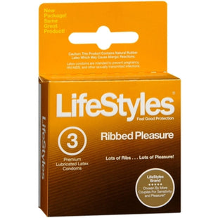 Lifestyles Ultra Ribbed Lubricated Latex, Birth Control, Grab Varieties & Flavors, Condoms 3 Count (Pack Of 12)