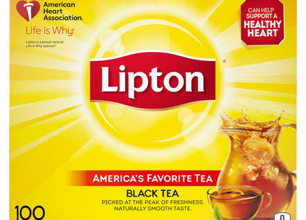 Lipton Naturally Smooth Taste, Black Tea Bags, Iced or Hot Tea, unsweetened, 8 ounce 100 Count (Pack Of 12)