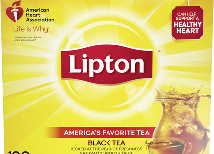 Lipton Naturally Smooth Taste, Black Tea Bags, Iced or Hot Tea, unsweetened, 8 ounce 100 Count (Pack Of 12)