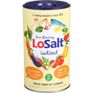 Losalt Premium Quality,  Sea And Rock Salts, Reduced Sodium Iodized Salt Alternative, 12.35 Ounce (Pack Of 24)