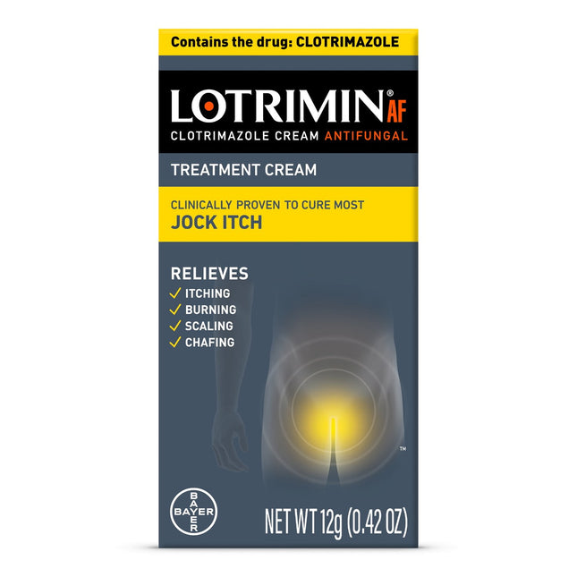 Lotrimin AF Clotrimazole Jock Itch and Athlete's Foot, Antifungal Treatment Cream, 12G Tube, 0.42 Ounce (Pack Of 2)