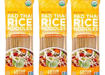 Lotus Foods Organic Brown Rice Pad Thai Asian Style Noodles, Stir Fry, Whole Grain, Non GMO, 8 Ounce (Pack Of 8)