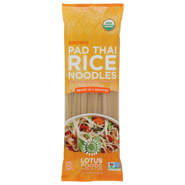 Lotus Foods Organic Brown Rice Pad Thai Asian Style Noodles, Stir Fry, Whole Grain, Non GMO, 8 Ounce (Pack Of 12)