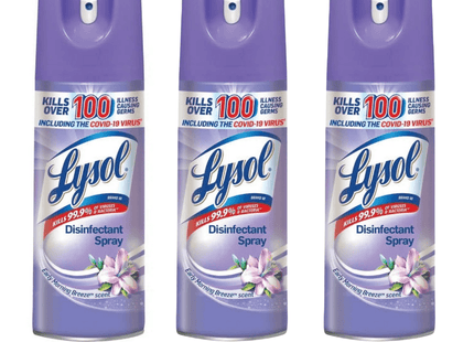 Lysol Disinfectant Liquid Aerosol Spray, Disinfecting and Deodorizing, Early Morning Breeze, 12.5 Oz (Pack Of 3)