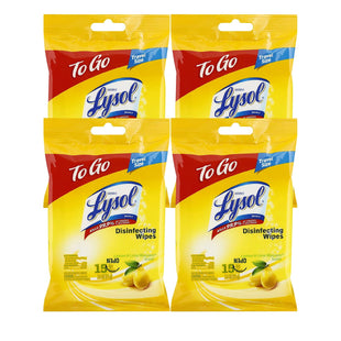 Lysol Disinfecting Multi-Surface Antibacterial Cleaning Wipes, Lemon & Lime Blossom Scent, Flatpack, 15 Count (Pack Of 4)