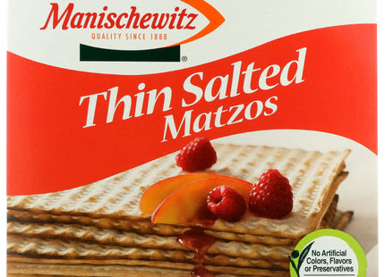 Manischewitz Old Fashioned Thin Salted Matzo, Airy Crispy Crackers, Non GMO, 10 Ounce (Pack Of 3)