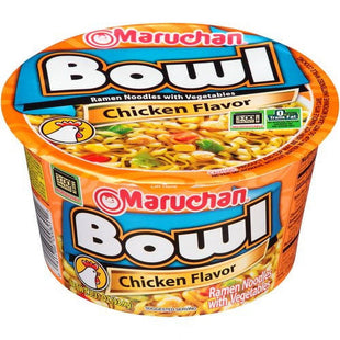 Maruchan Chicken Flavor Ready to Eat Microwaveable Ramen Noodles Bowl with Vegetables, 3.31 Ounce (Pack Of 3)