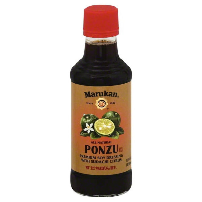 Marukan Ponzu, Ponzu Premium, Sudachi Soy Sauce Citrus Dressing, Non-GMO, Gluten free, Glass Bottle, 12 Ounce (Pack Of 1)